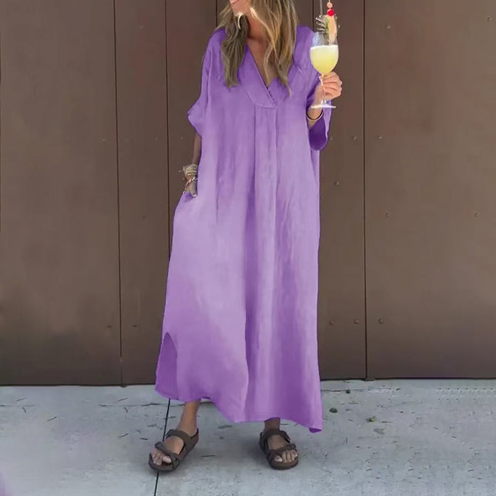 Arantxa - Elegante Vestido Maxi Con Cuello En V