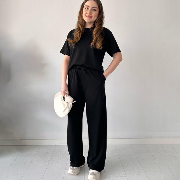Jimena - Top Iformal De Cuello Redondo Y Pantalón Con Cordón
