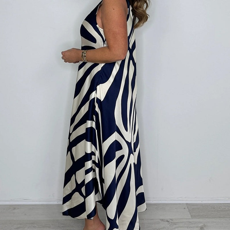 Rodica - Elegante Sin Mangas Vestido Largo Con Cuello En V