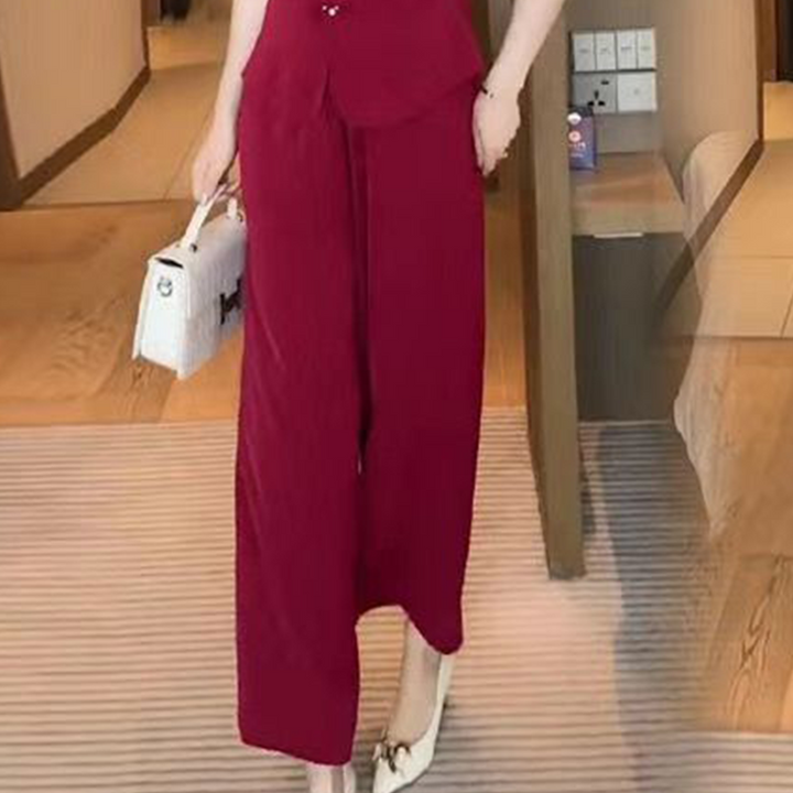 Eseniya - Elegante Conjunto De Dos Piezas De Manga Corta