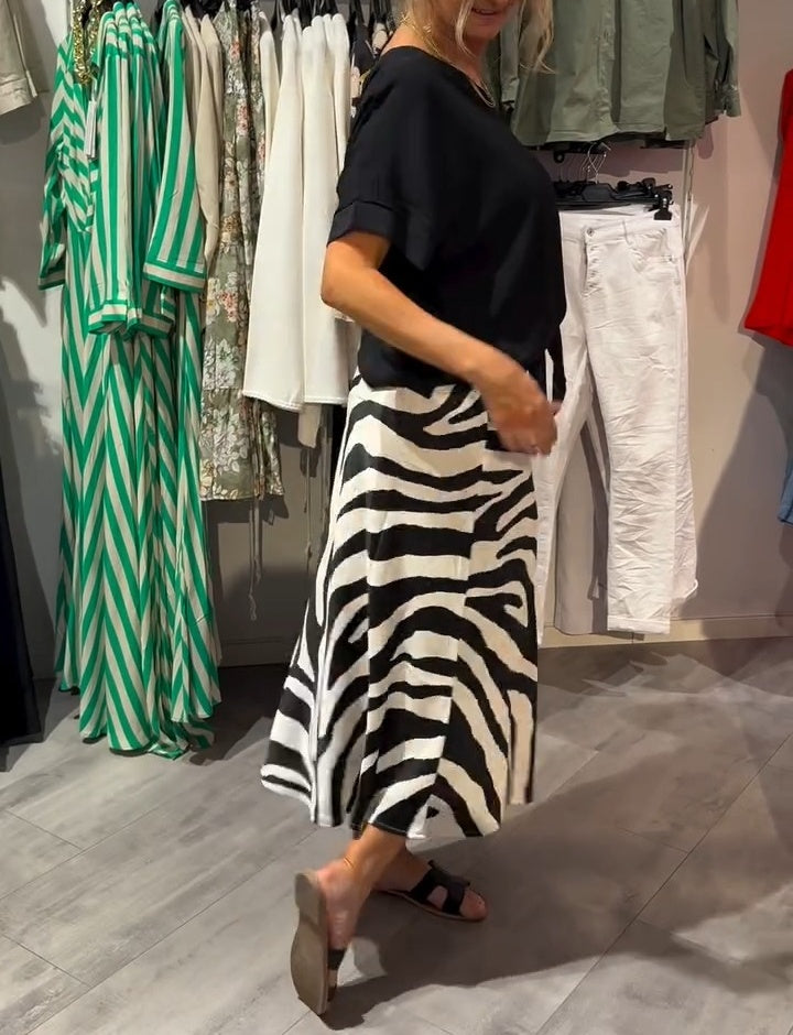 Aikaterine - Conjunto De Top Informal Con Nudo Delantero y Falda Midi