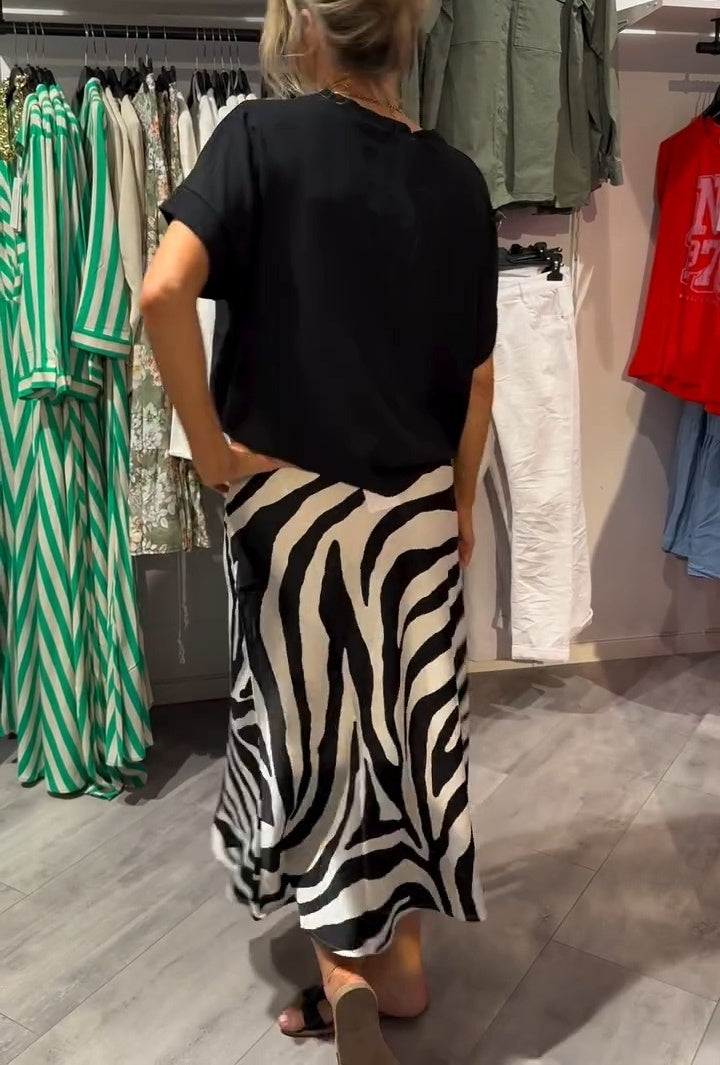 Aikaterine - Conjunto De Top Informal Con Nudo Delantero y Falda Midi