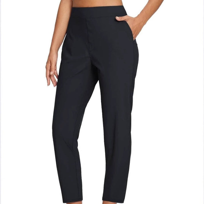 Zaryn - Pantalones Elásticos De Cintura Alta Con Bolsillo