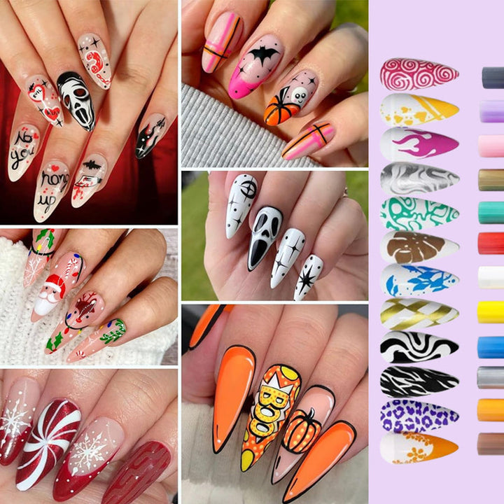 GlamSketch - Set De Rotuladores Para Nail Art En 12 Colores