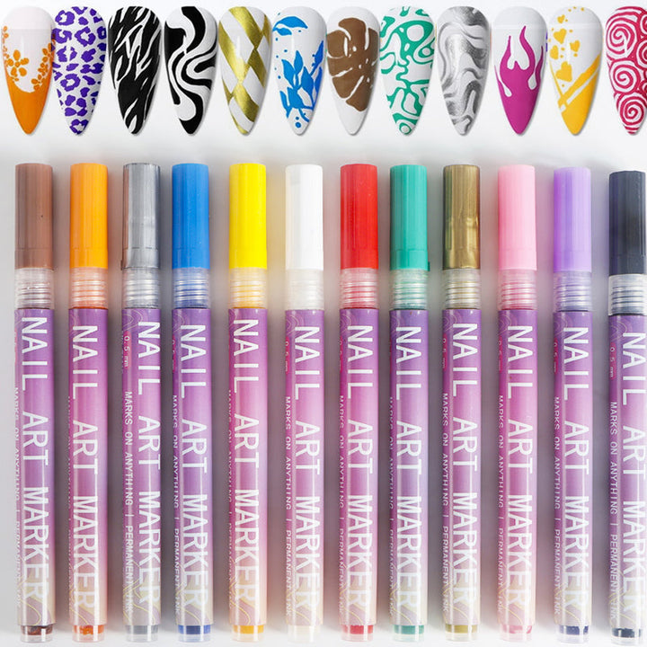 GlamSketch - Set De Rotuladores Para Nail Art En 12 Colores