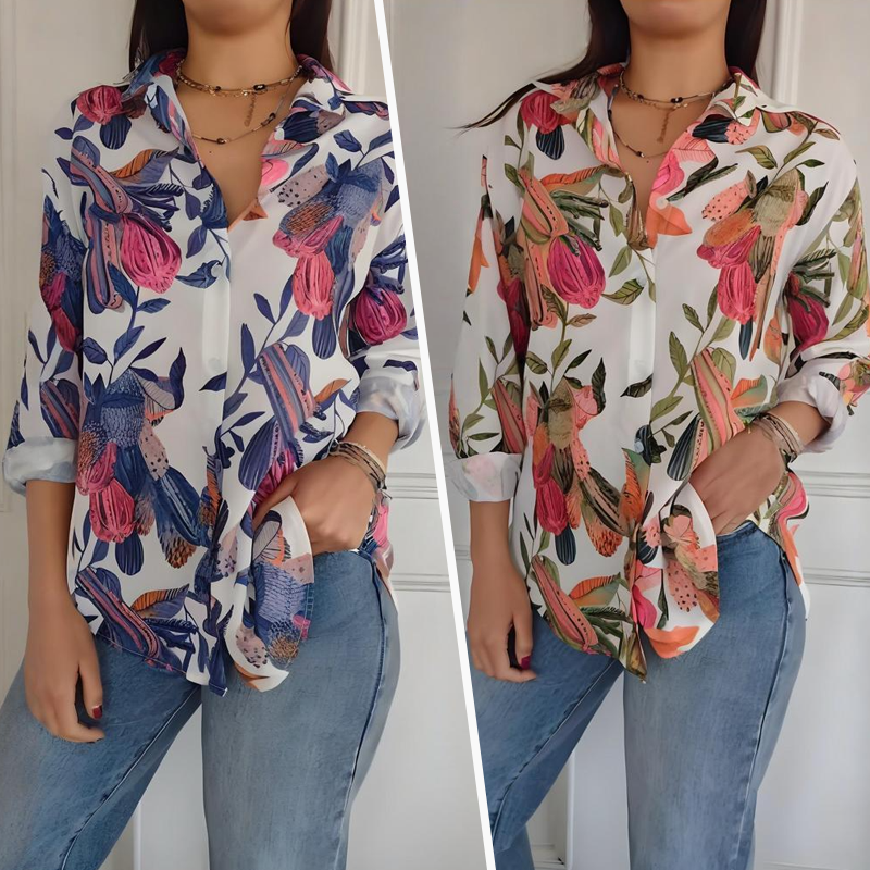 Garner - Camisa Elegante Con Estampado Floral