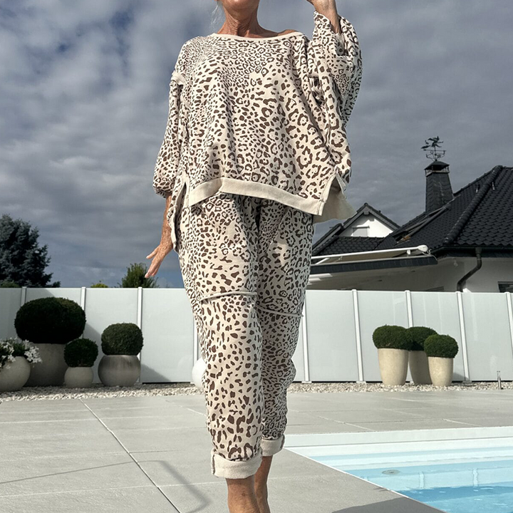 Leenora - Conjunto De Dos Piezas Con Estampado De Leopardo