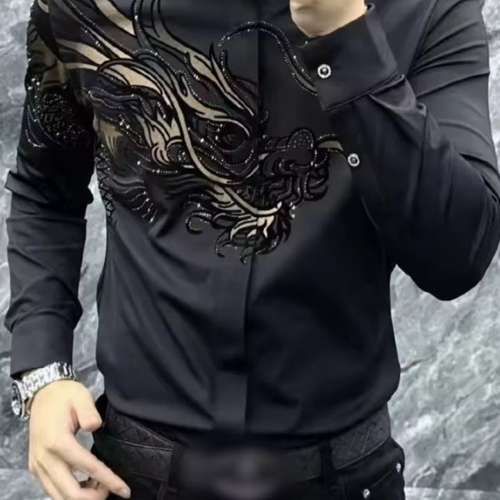 Zeljko -  Elegante Camisa Estampada de Corte Ajustado