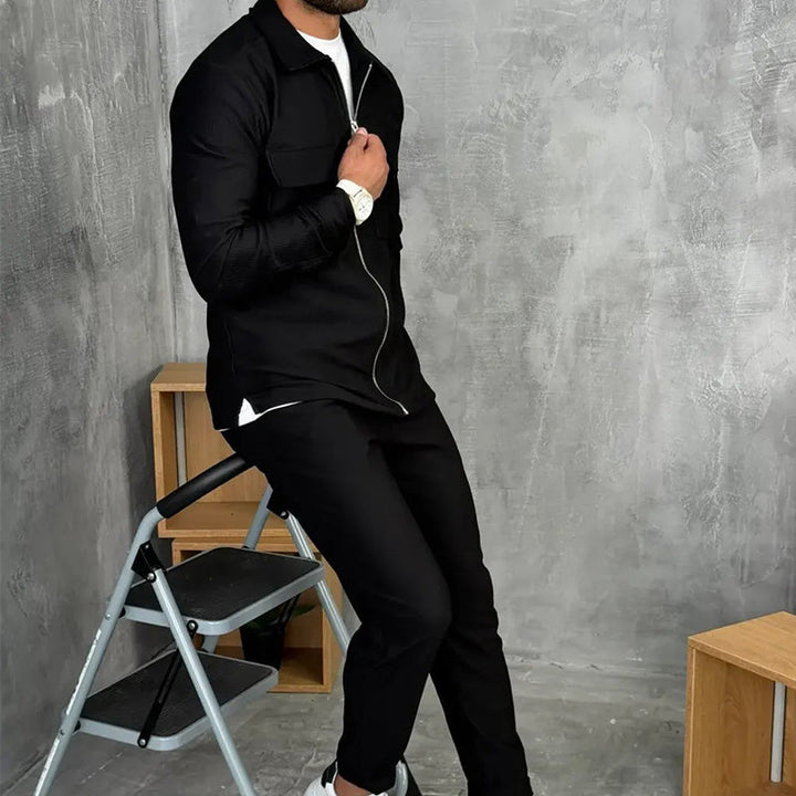 Adonis - Acanalada Zip Closure Persona Que Practica Jogging Conjunto