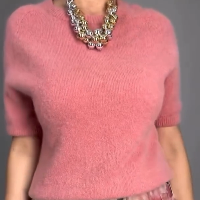 Nirosha - Elegante Top de Punto Con Estampado Floral y Falda Midi
