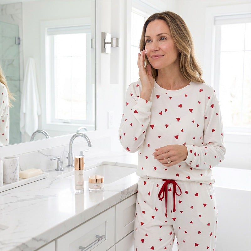Rugile - Conjunto de Pijama Cómodo Con Estampado de Corazones