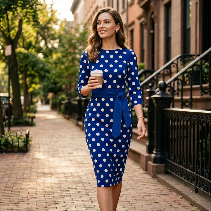 Konila - Elegante Vestido Retro De Lunares