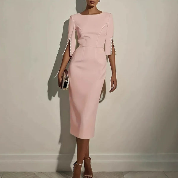 Sejina - Vestido Lápiz De Corte Entallado Con Mangas Abiertas