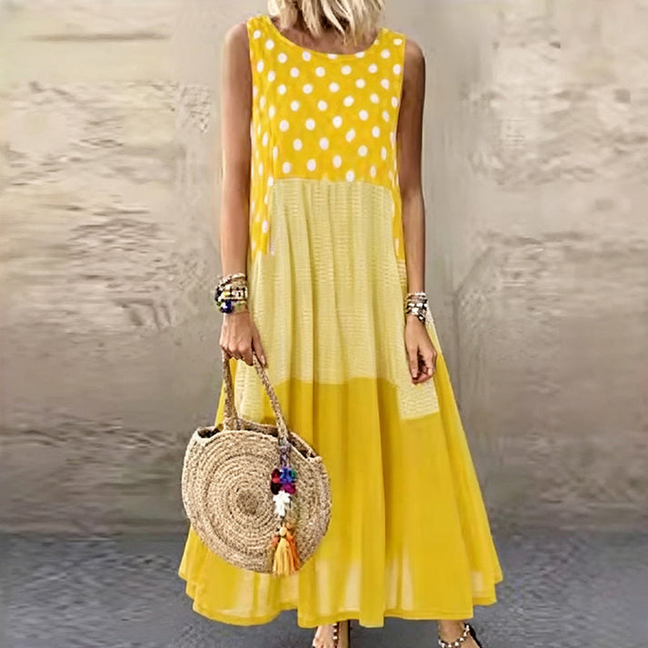 Shezina - Vestido Sin Mangas De Patchwork