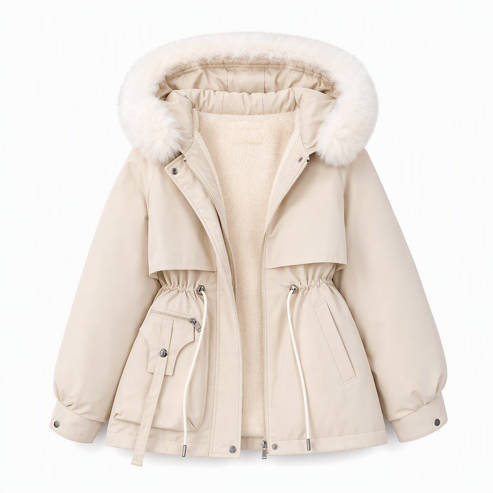 Wenqing - Chaqueta de Invierno Con Capucha de Piel Sintética