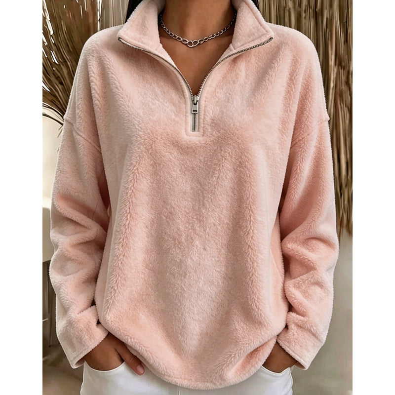 Akino - Jersey de Forro Polar Con Media Cremallera y Cuello