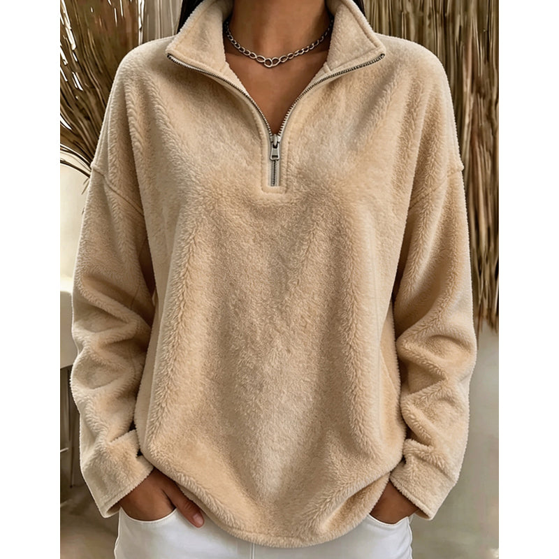 Akino - Jersey de Forro Polar Con Media Cremallera y Cuello