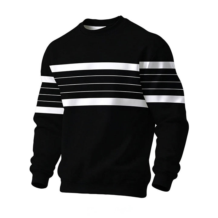 Wayale - Sudadera Informal De Cuello Redondo a Rayas