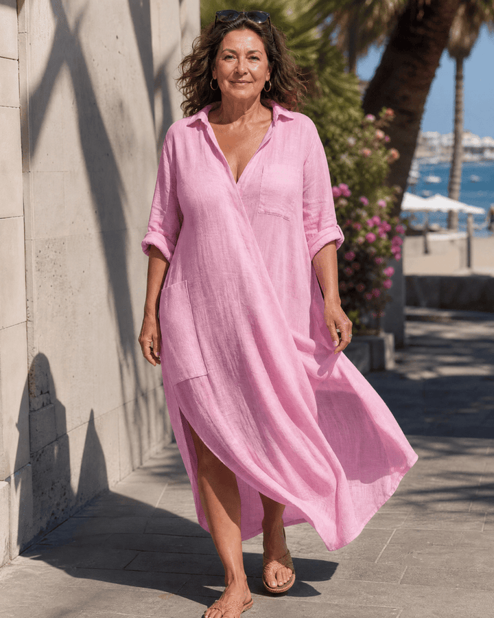 Tamanda - Elegante Vestido Midi Con Cuello