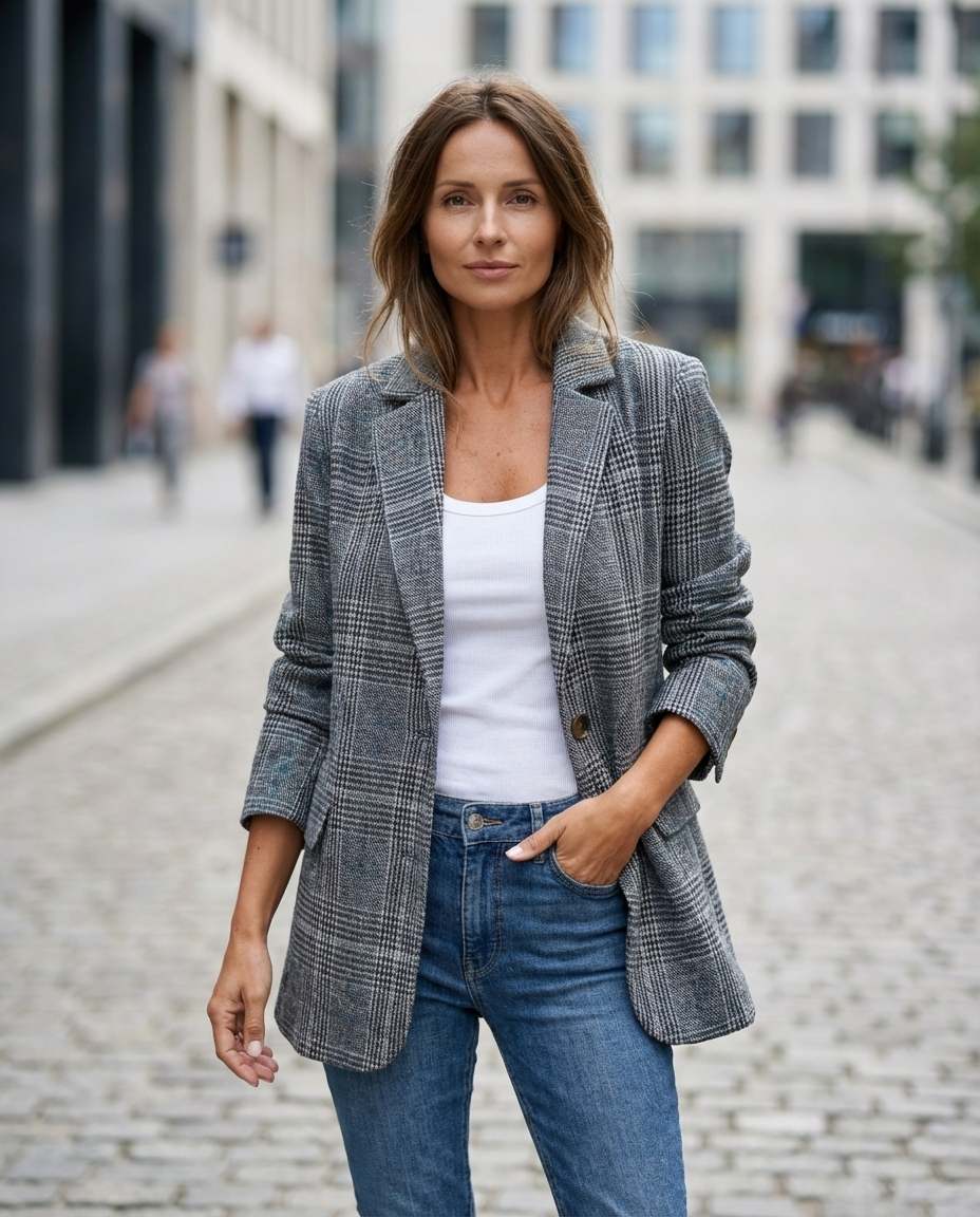 Eshania - Elegante Chaqueta a Cuadros