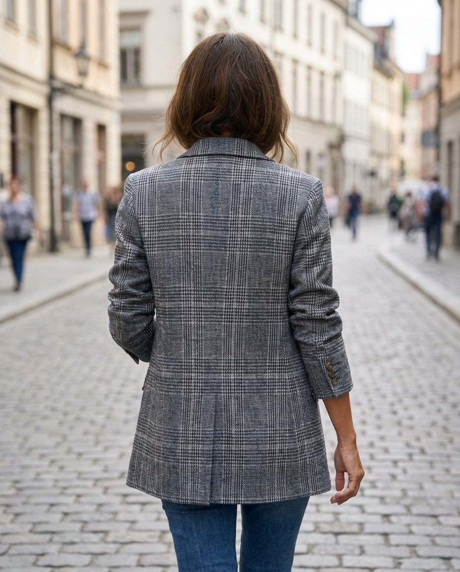 Basia - Elegante Chaqueta De Invierno a Cuadros