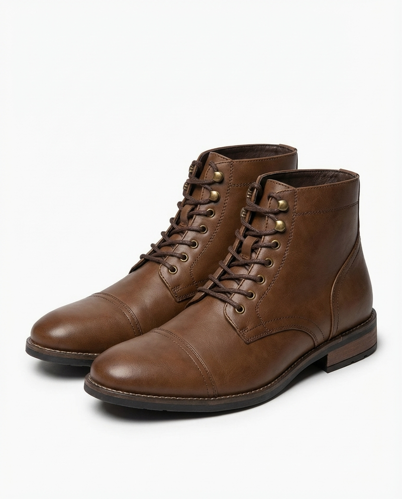 Andersan - Botas de Cuero Con Cordones