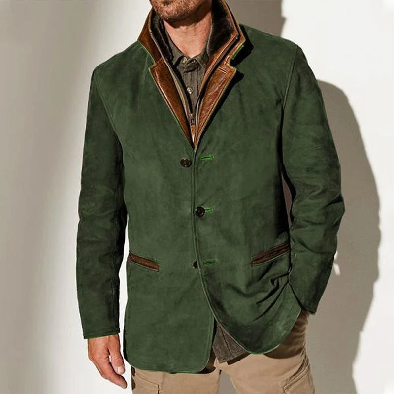 Cesario - Chaqueta Clásica De Cuero Vintage