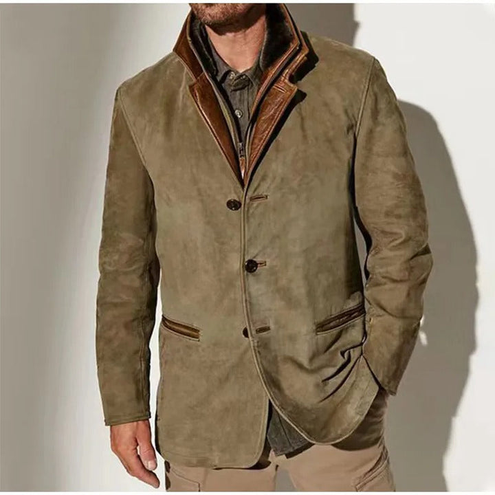 Cesario - Chaqueta Clásica De Cuero Vintage