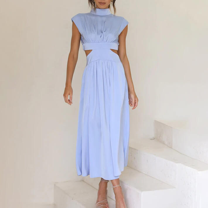 Emyllia - Elegante Vestido De Cuello Alto