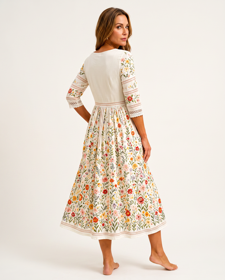 Lejina - Vestido Midi «Colgante Pradera de Flores»»