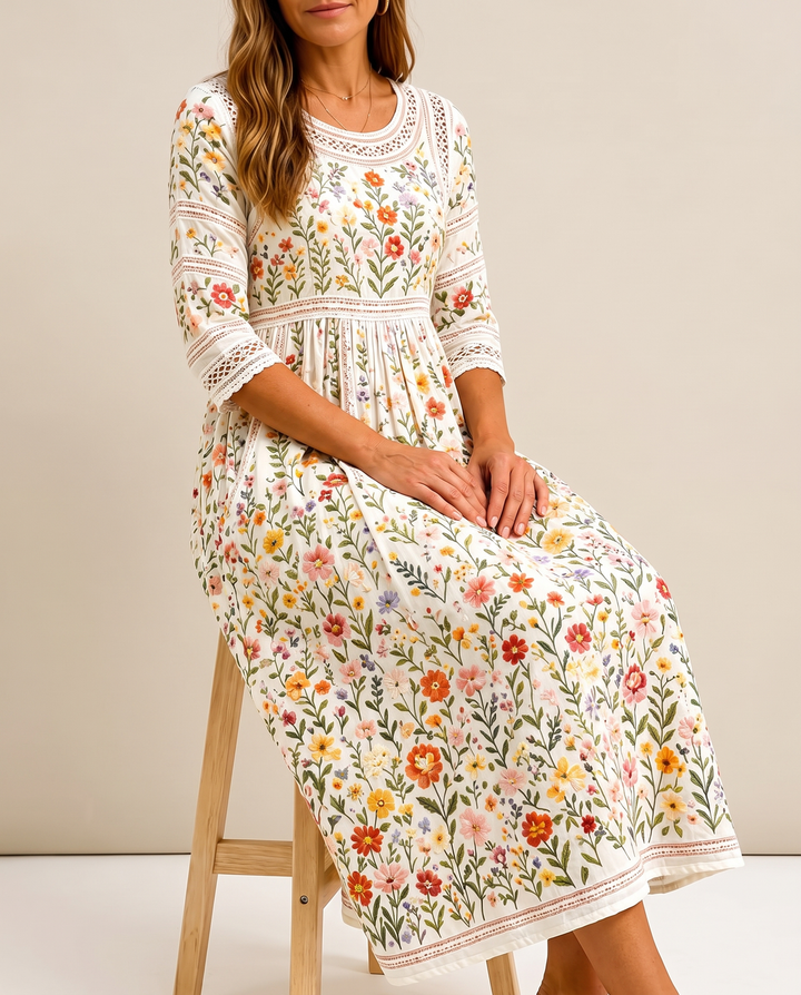 Lejina - Vestido Midi «Colgante Pradera de Flores»»