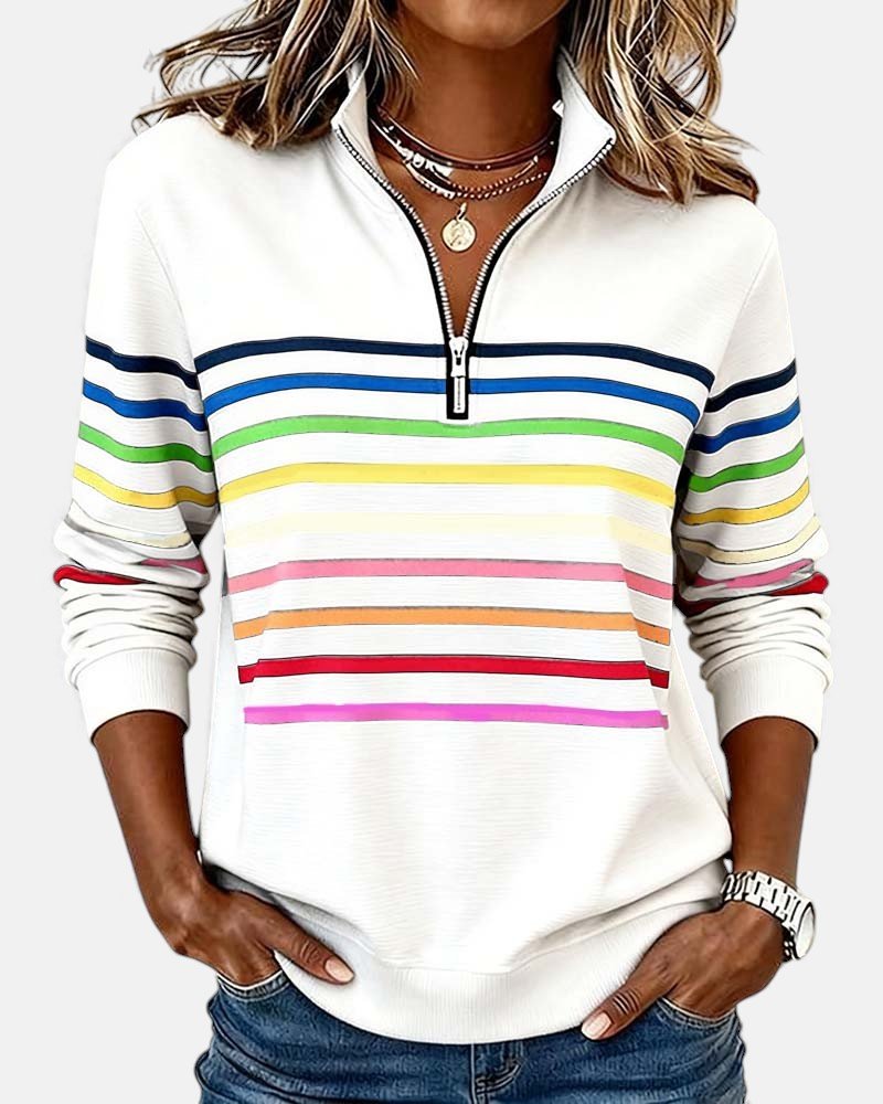 Mourinda - Sudadera a Rayas De Manga Tres Cuartos