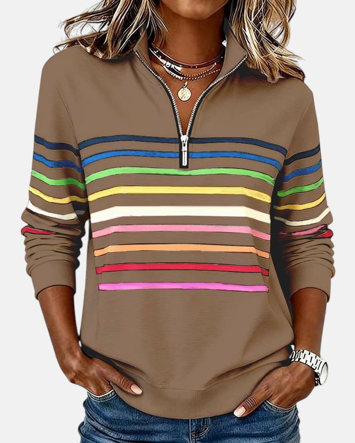 Mourinda - Sudadera a Rayas De Manga Tres Cuartos