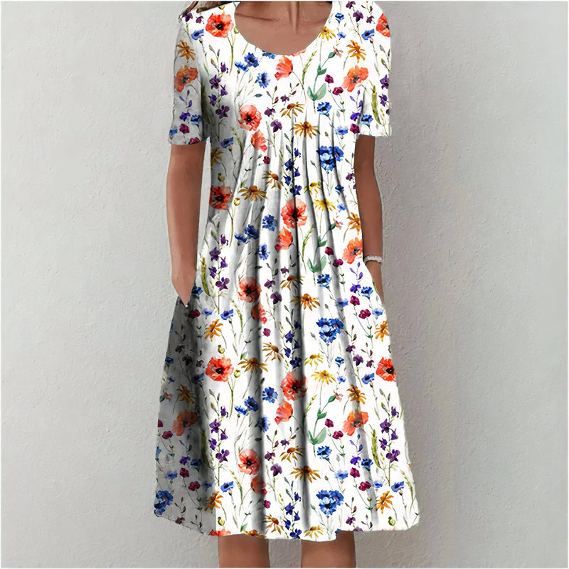 Nicolina - Elegante Vestido De Algodón Con Estampado De Flores