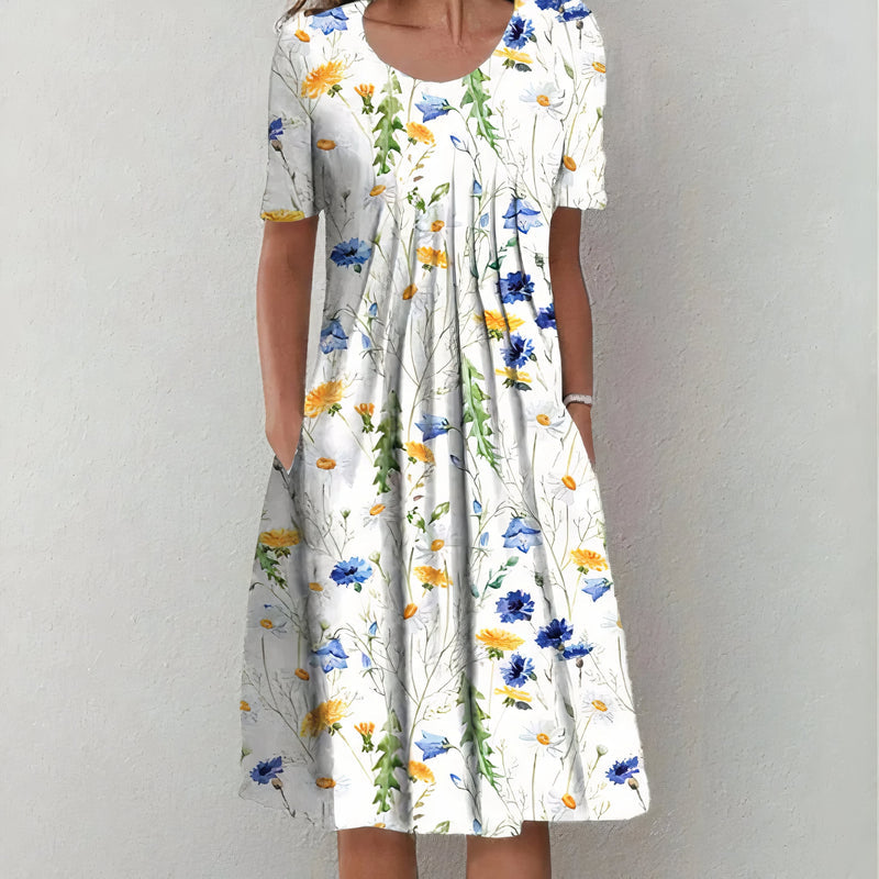 Nicolina - Elegante Vestido De Algodón Con Estampado De Flores