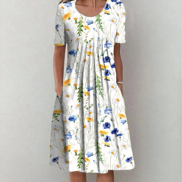 Nicolina - Elegante Vestido De Algodón Con Estampado De Flores